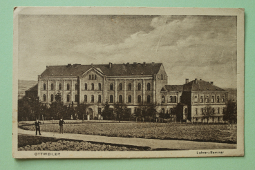 Postcard PC Ottweiler 1920 building teacher house Town architecture Saarland